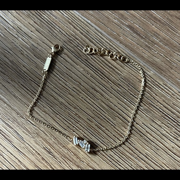 KALAN-14K Yellow Gold Diamond/Topaz BRACELET-Preow - Picture 2 of 12